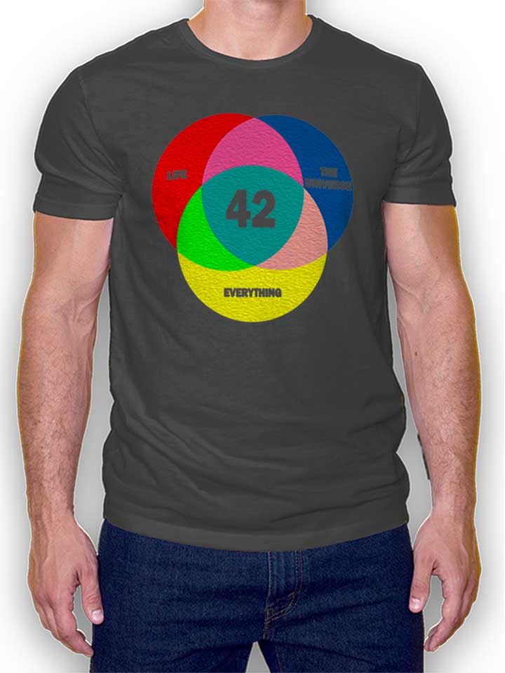 42 Life The Universe Everything T-Shirt grigio-scuro L
