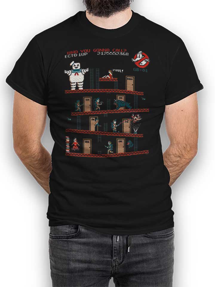 8-bit-donkey-kong-ghostbusters-t-shirt schwarz 1