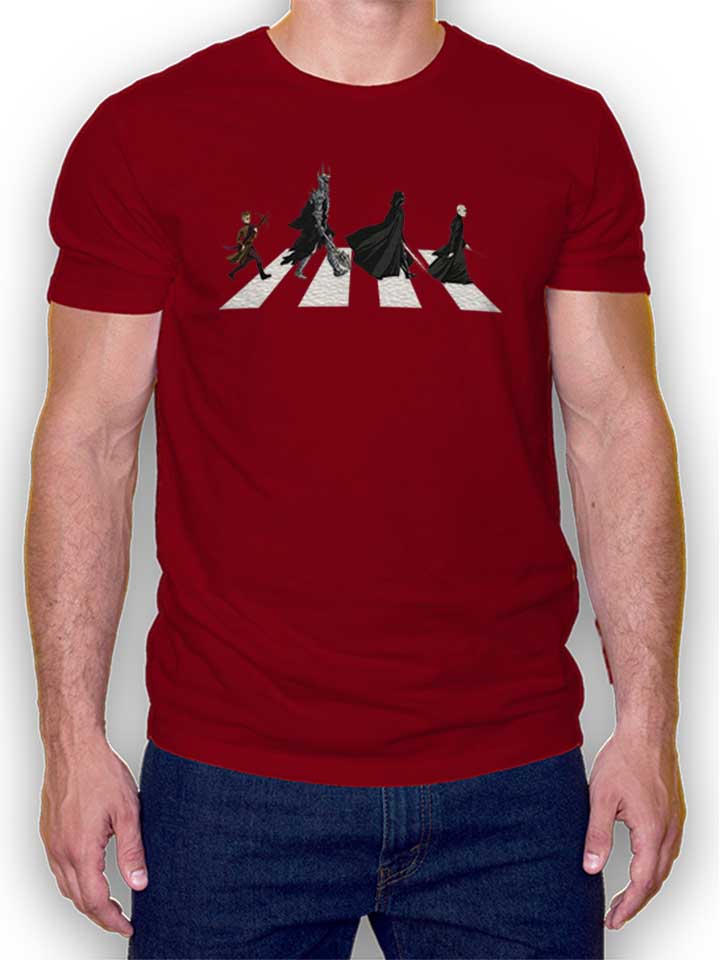 Abbey Road Villians Camiseta burdeos L