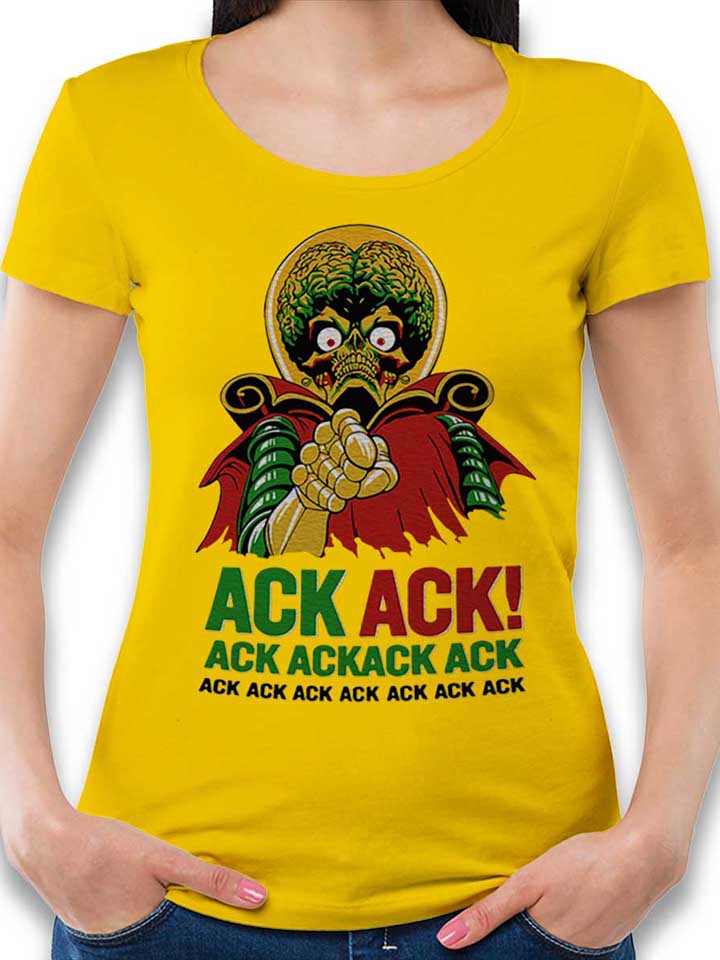 Ack Ack Mars Attacks T-Shirt Femme jaune L