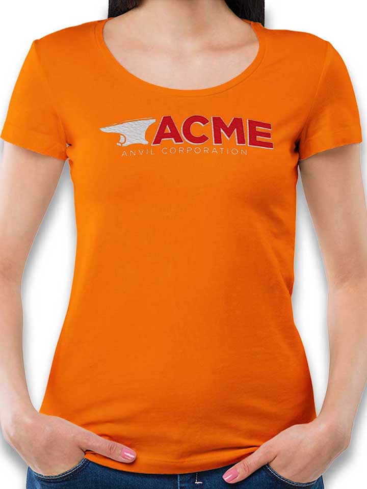 acme-anvil-corporation-damen-t-shirt orange 1