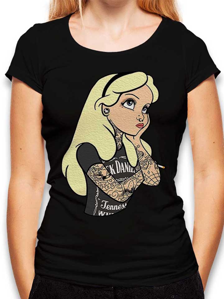 Alice Tattoo In Wonderland T-Shirt Femme noir L