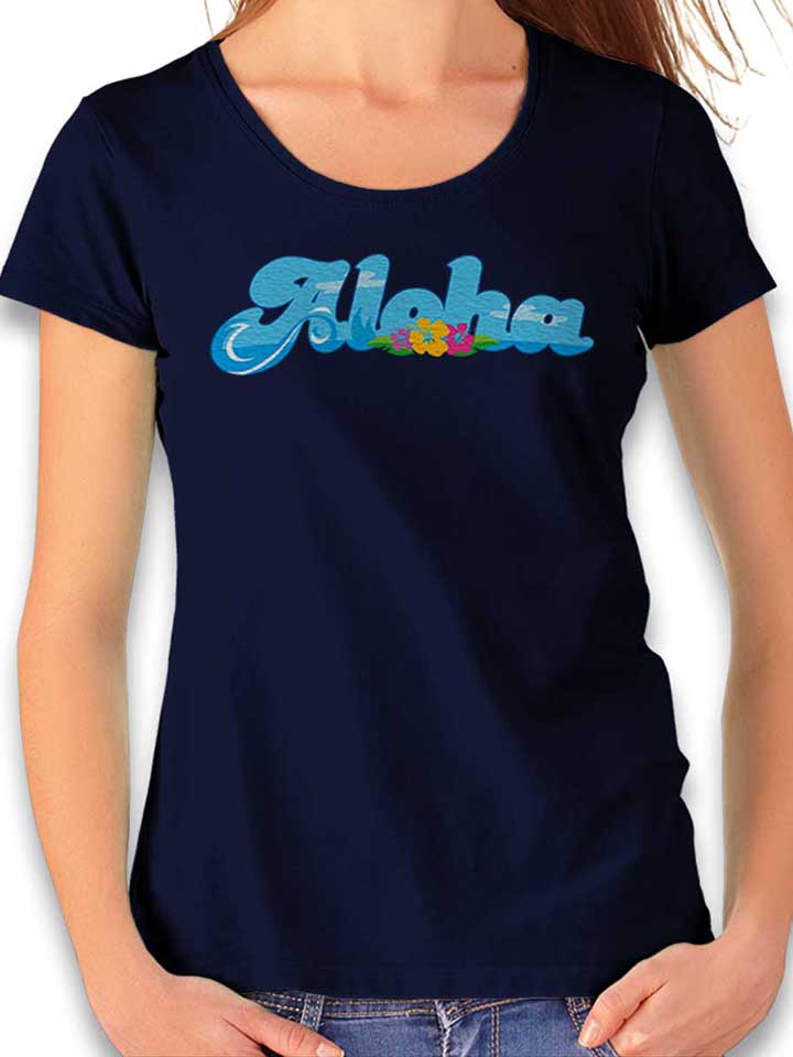 Aloha Bubble Logo T-Shirt Femme bleu-marine L