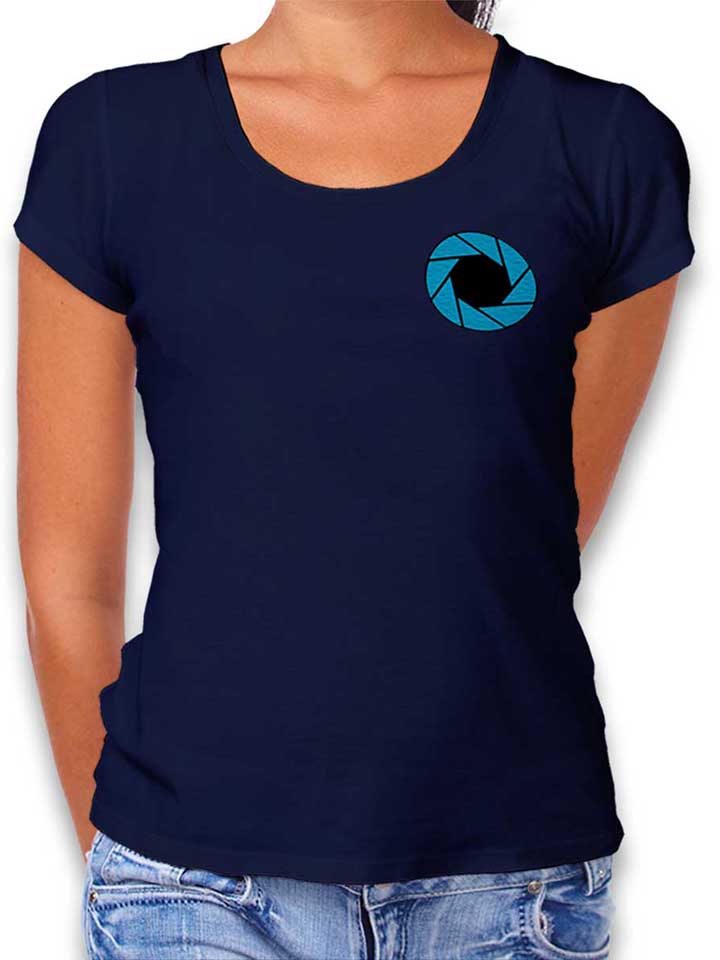 Aperture Logo Chest Print T-Shirt Femme bleu-marine L
