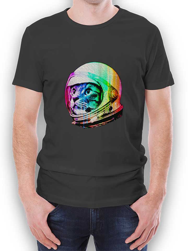 Astronaut Cat 02 T-Shirt gris-fonc L