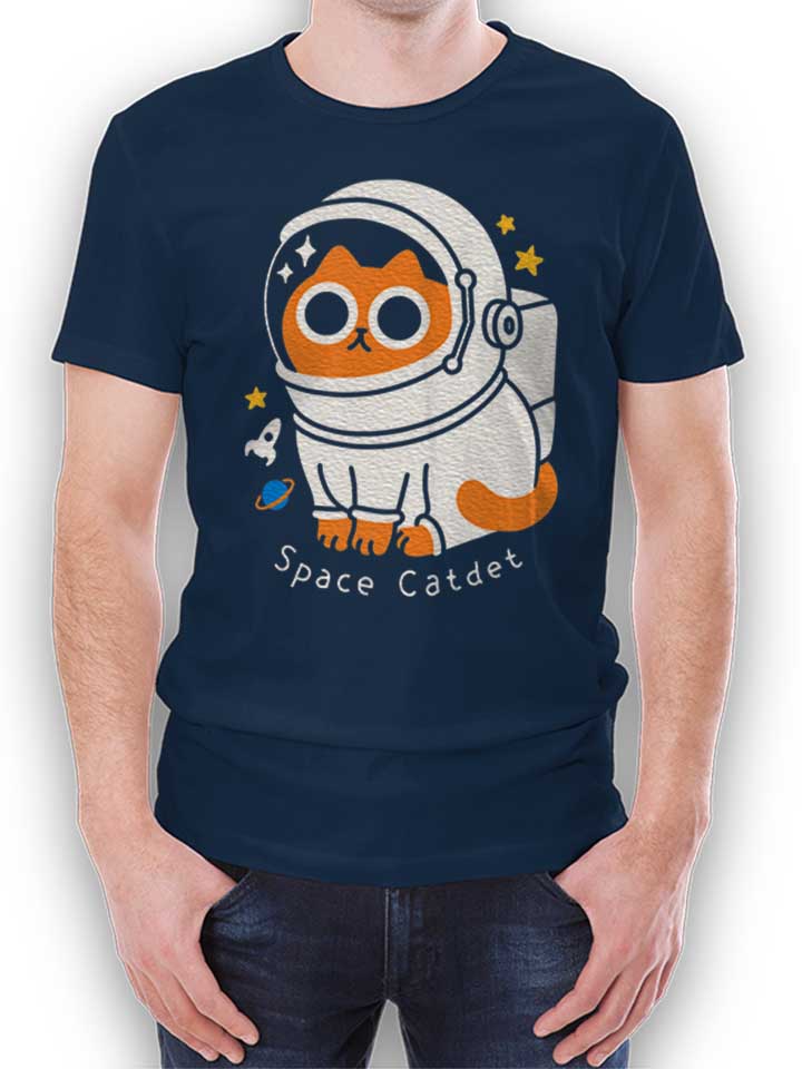 Astronaut Space Cat Camiseta azul-marino L