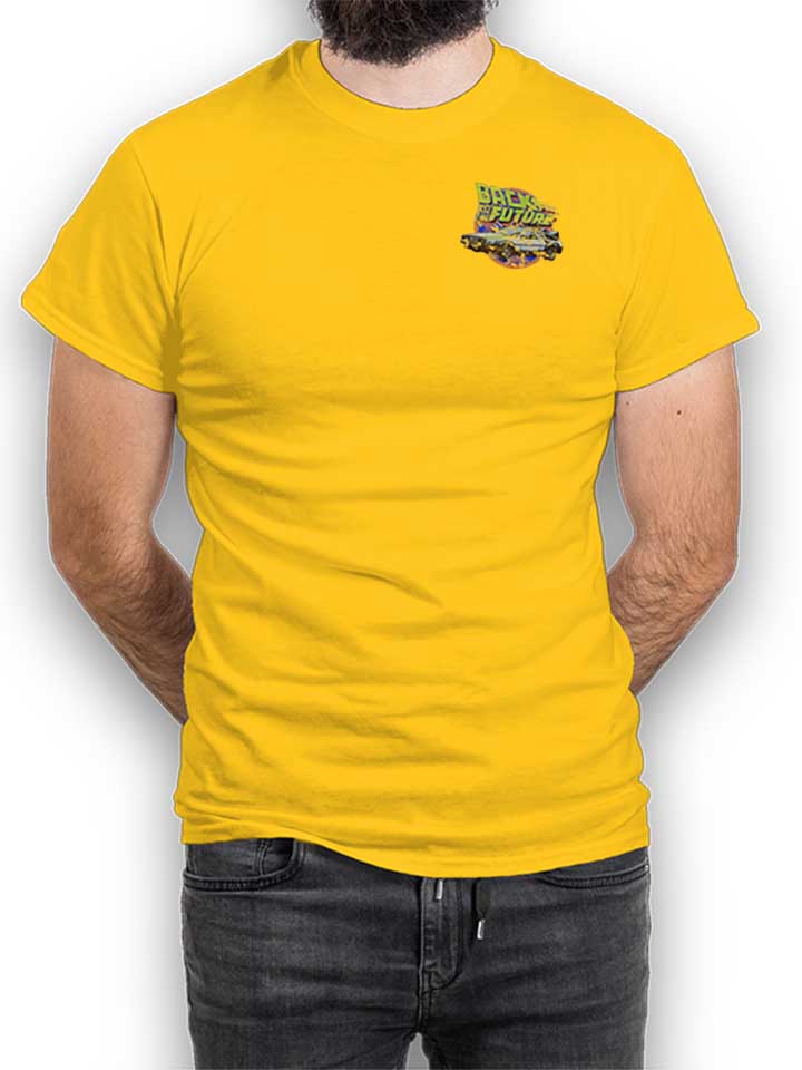 Back To The Future Chest Print T-Shirt jaune L