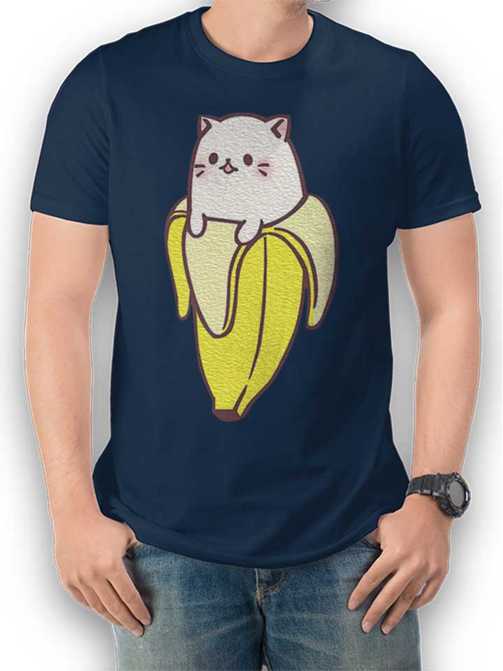 Banana Cat Camiseta azul-marino L