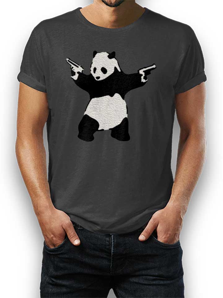 Banksy Panda Camiseta gris-oscuro L