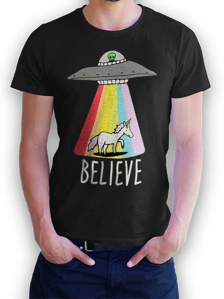 Believe Ufo Unicorn T-Shirt black L