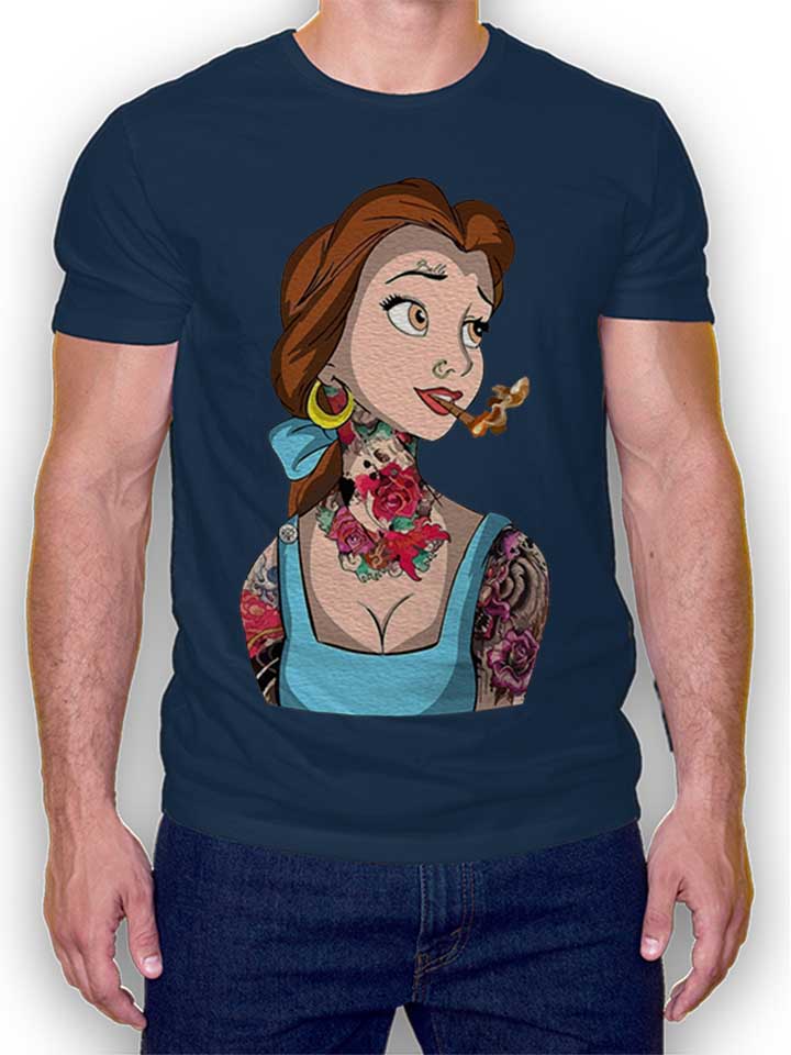 belle-princess-tattoo-t-shirt dunkelblau 1