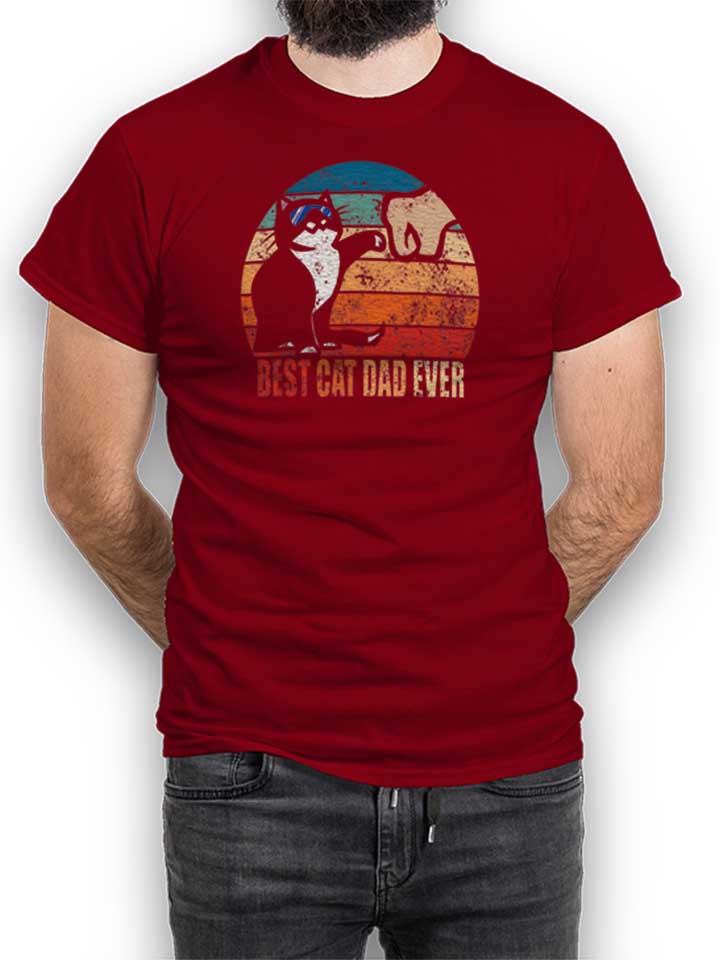 Best Cat Dad Ever 02 T-Shirt maroon L