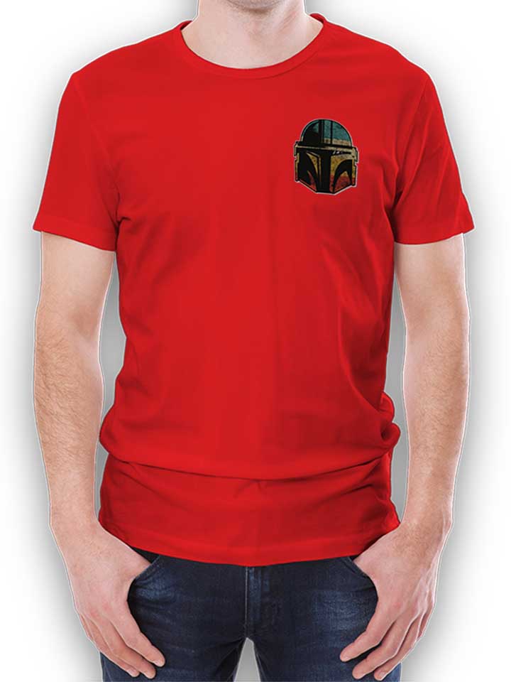 Bounty Hunter Helmet Chest Print T-Shirt red L