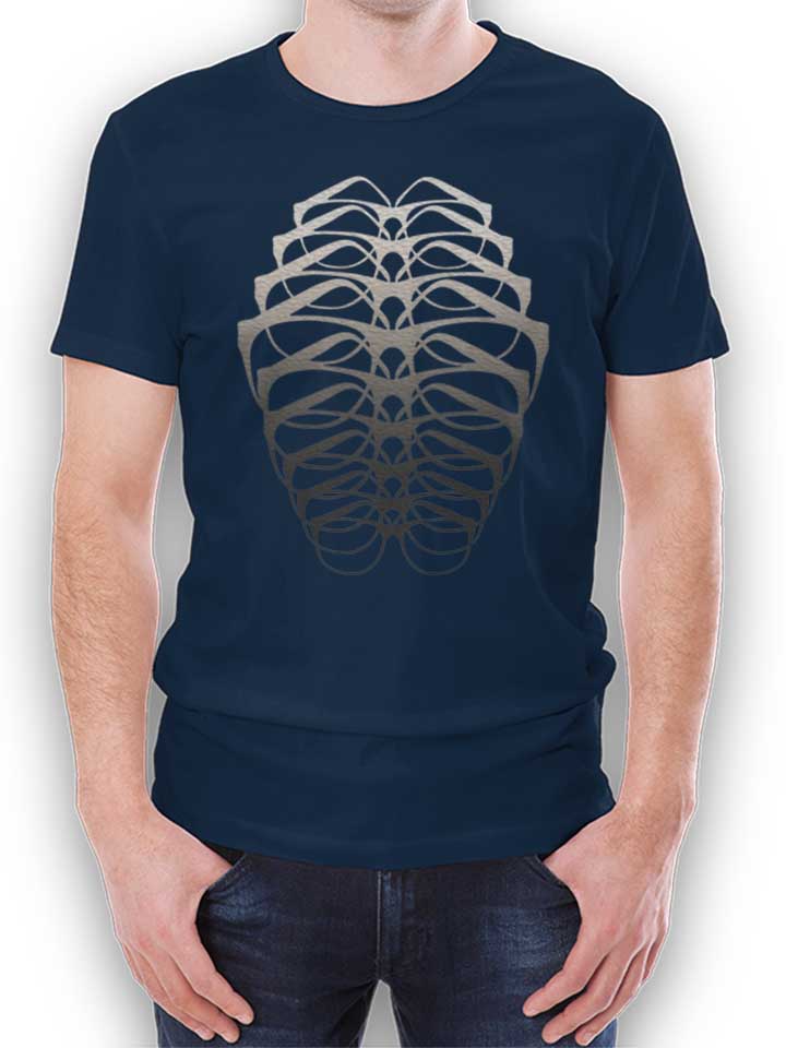 Brille Skelett Camiseta azul-marino L