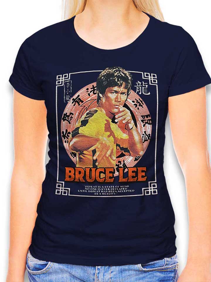 Bruce Lee Camiseta Mujer azul-marino L