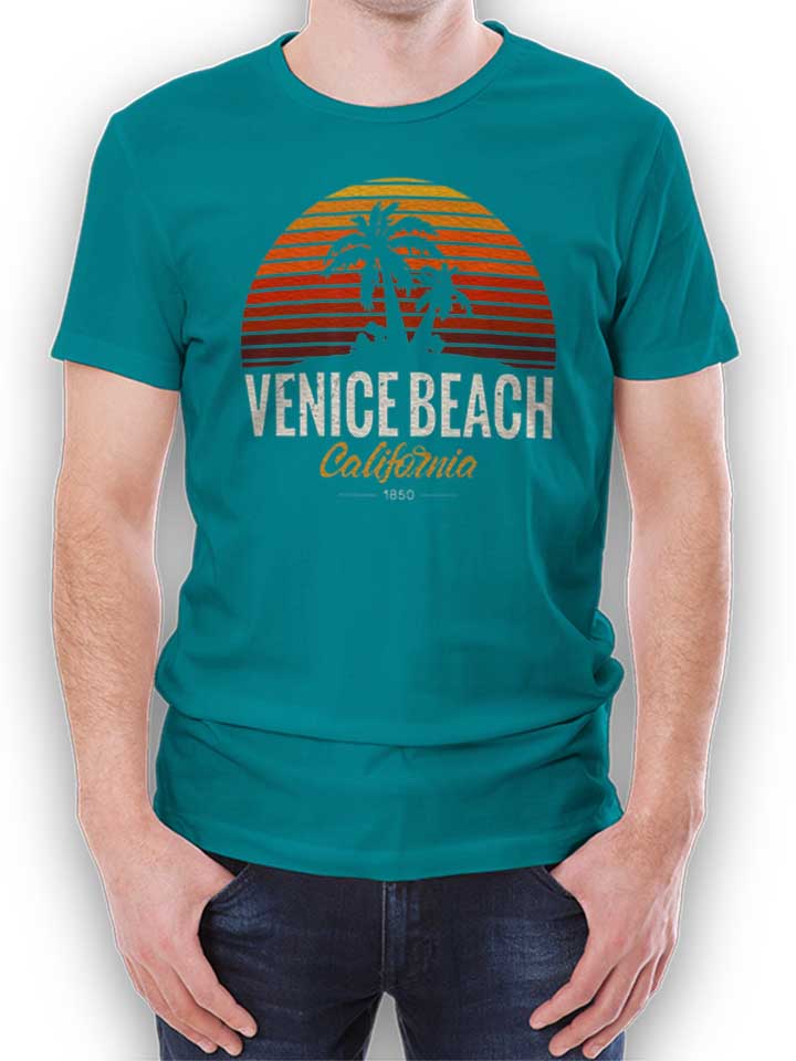 California Venice Beach Logo T-Shirt turchese L