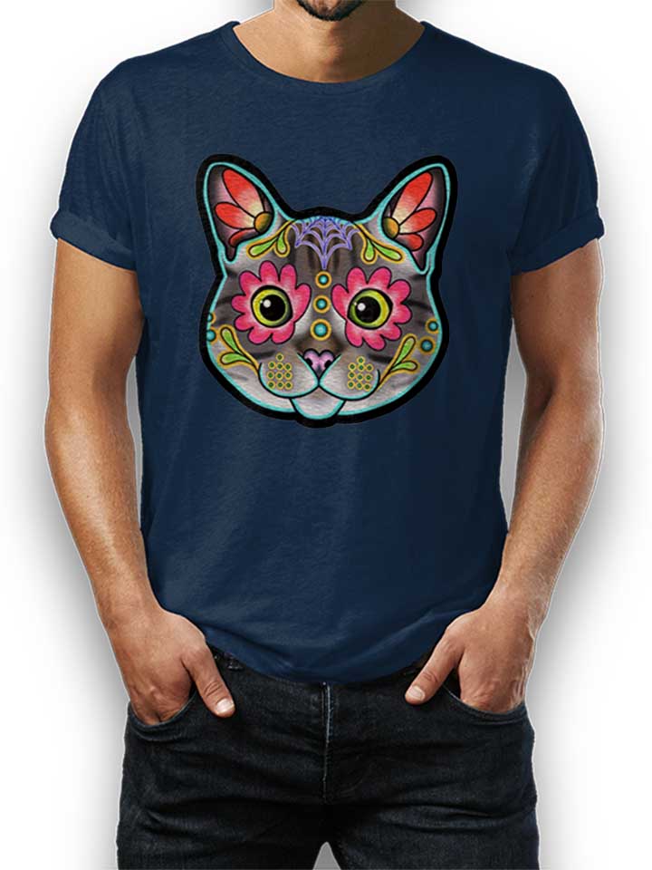 cat-face-02-t-shirt dunkelblau 1