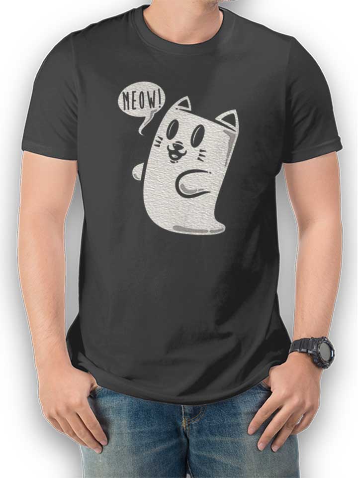 Cat Ghost T-Shirt gris-fonc L