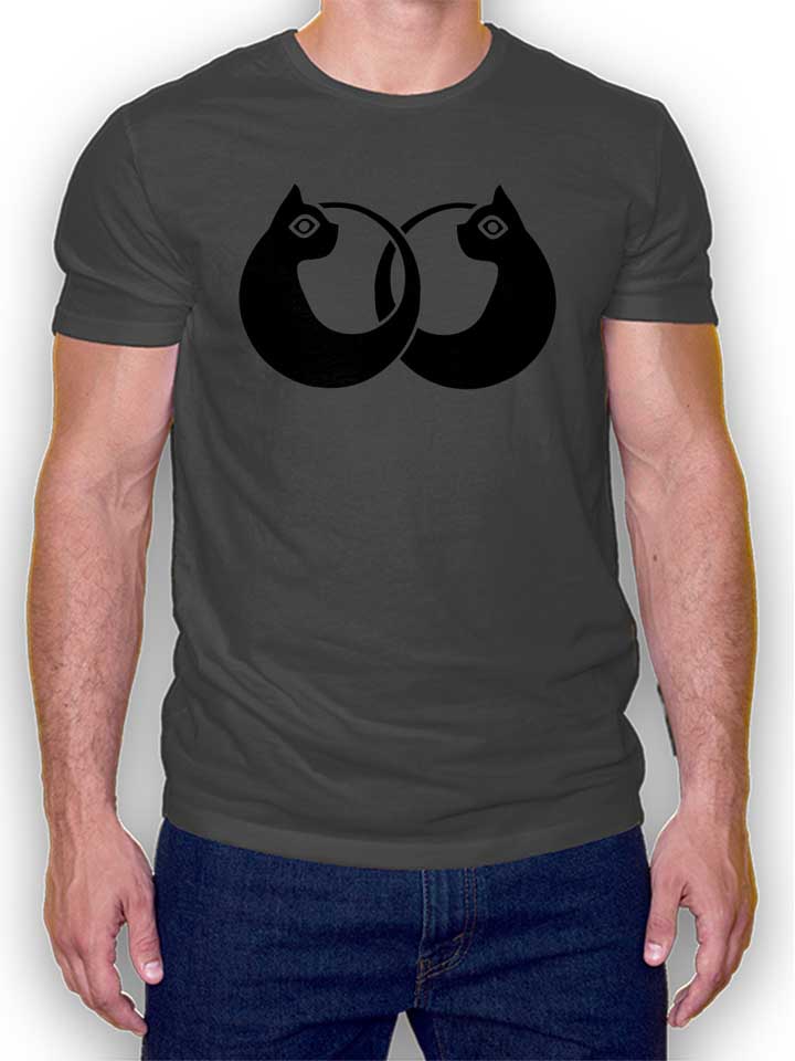 Cat Logo T-Shirt dunkelgrau L