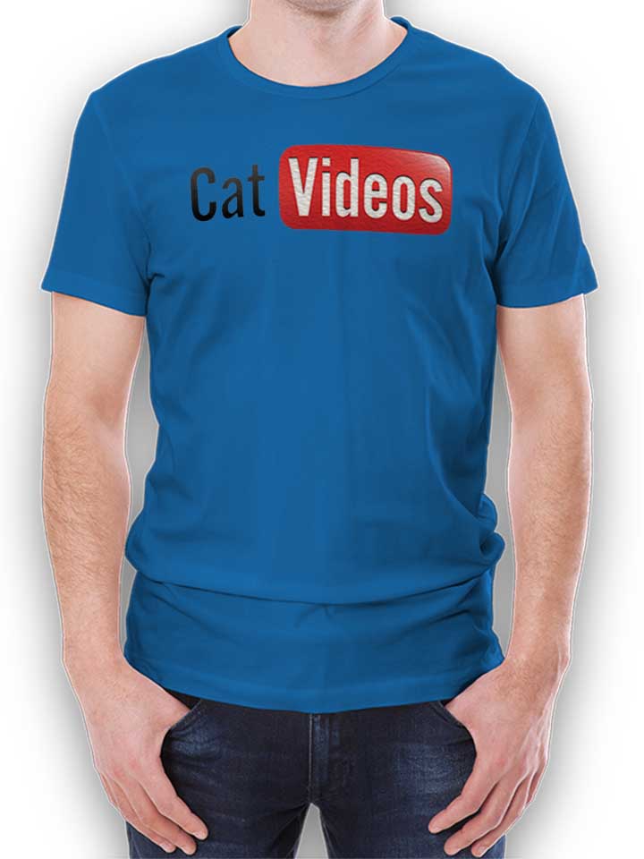 Cat Videos Camiseta azul-real L