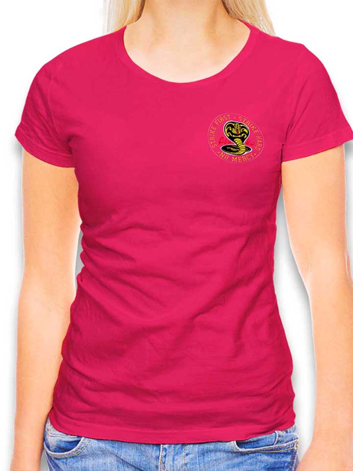 Cobra Kai Logo Chest Print Damen T-Shirt fuchsia L