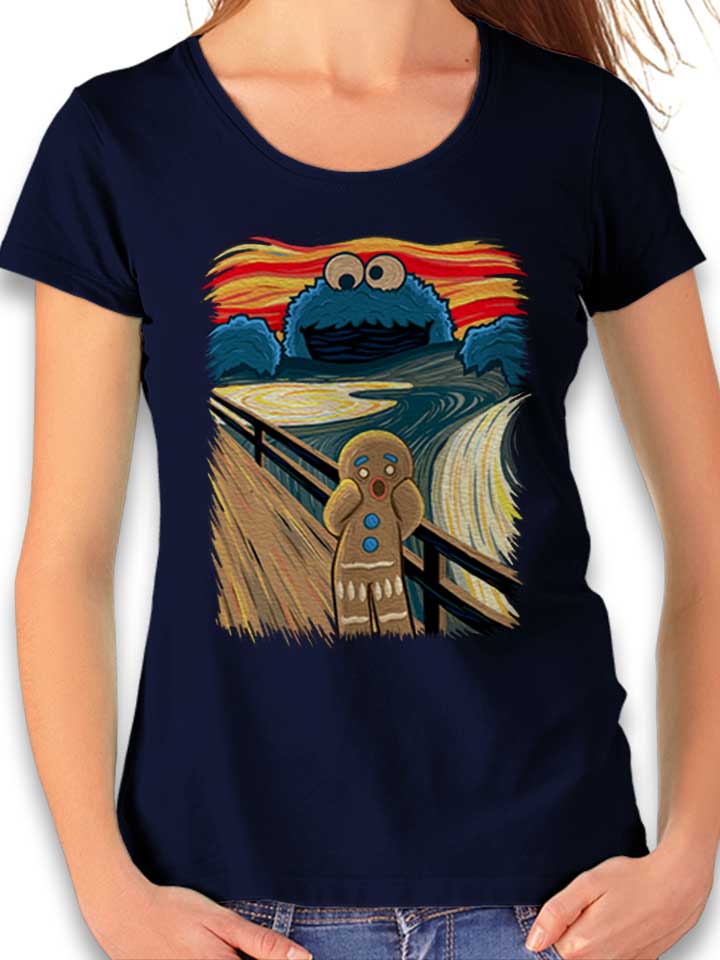 Cookie Monster Art T-Shirt Femme bleu-marine L