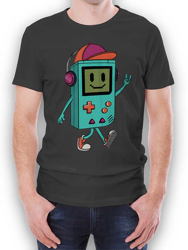 Cool Retro Gamer T-Shirt gris-fonc L