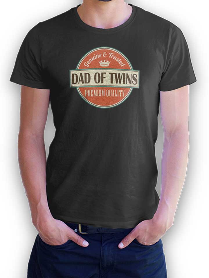 Dad Of Twins T-Shirt gris-fonc L