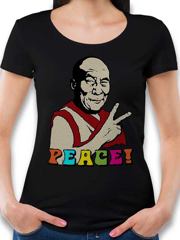 dalai-lama-peace-damen-t-shirt schwarz 1