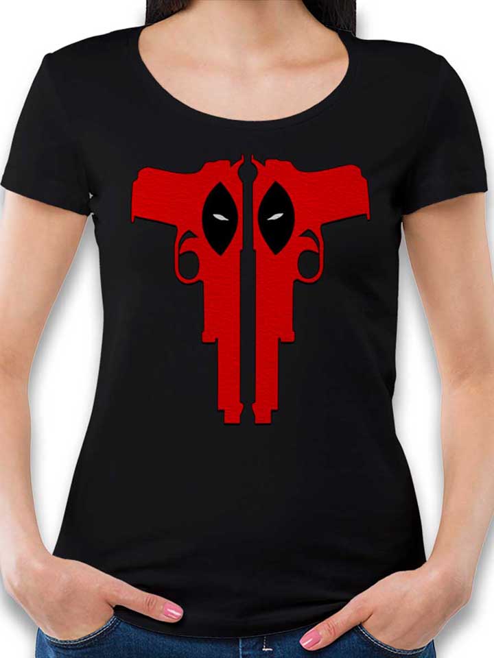 deadpool-guns-damen-t-shirt schwarz 1