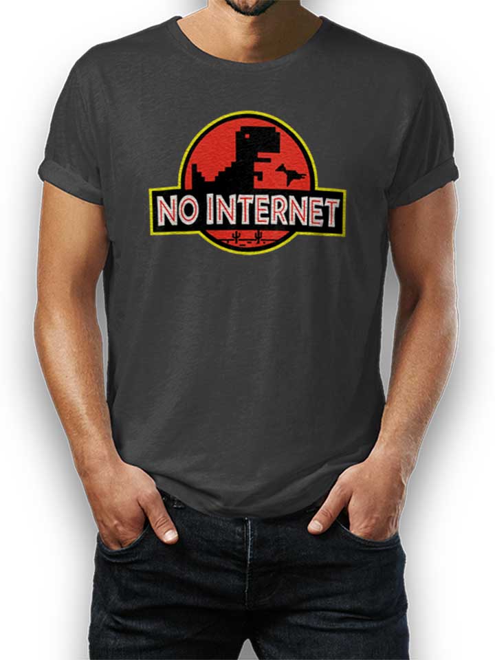 Dino No Internet Park T-Shirt gris-fonc L