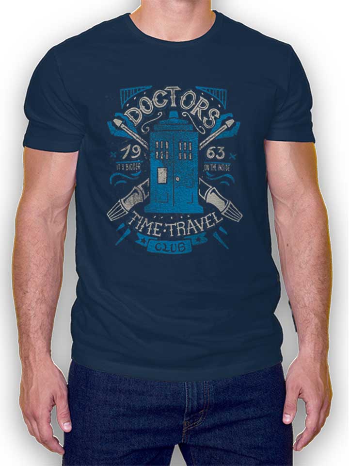 Doctor Who Time Travel Club Camiseta azul-marino L
