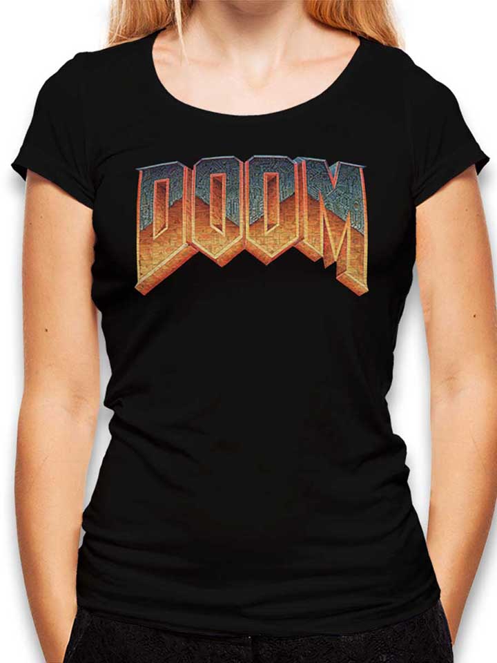 Doom Logo T-Shirt Femme noir L