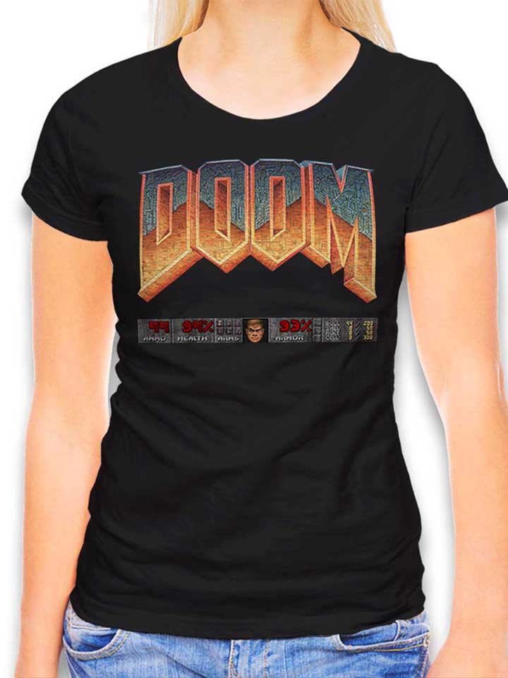 Doom Player Logo T-Shirt Femme noir L