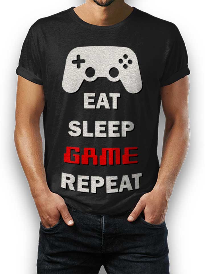 Eat Sleep Game Repeat Camiseta negro L