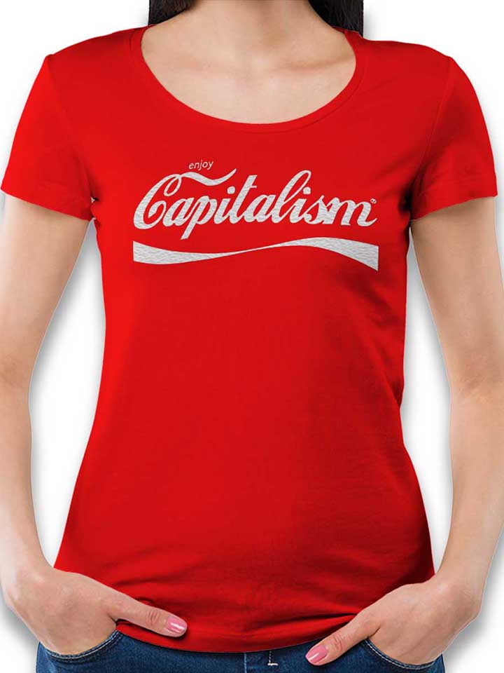 Enjoy Capitalism Camiseta Mujer rojo L