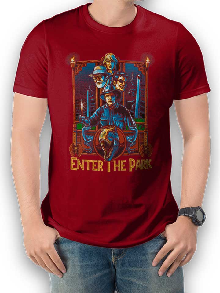 Enter The Jurassic Park Camiseta burdeos L
