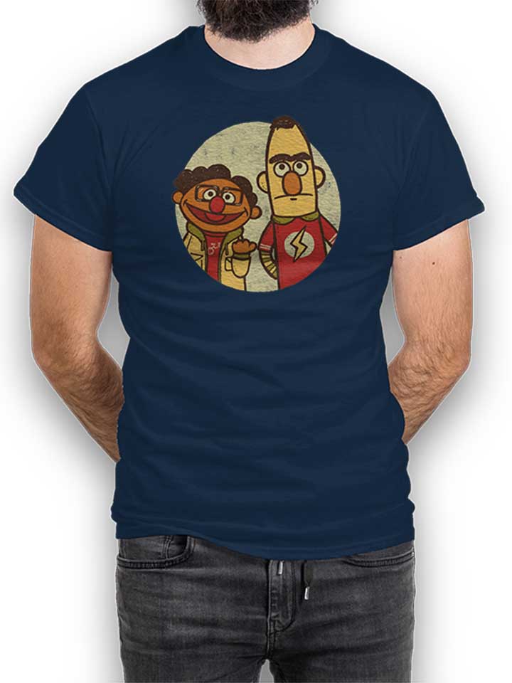 Ernie Bert Nerds T-Shirt dunkelblau L