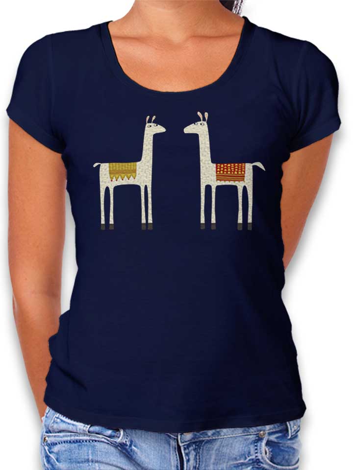 everyone-lloves-a-llama-damen-t-shirt dunkelblau 1