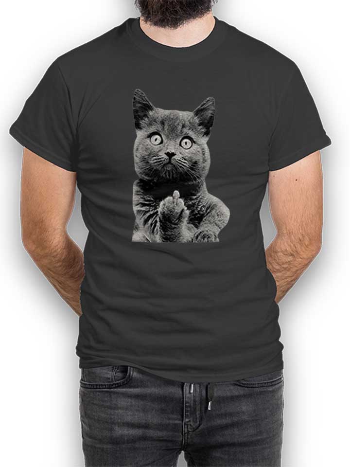 F U Cat T-Shirt gris-fonc L