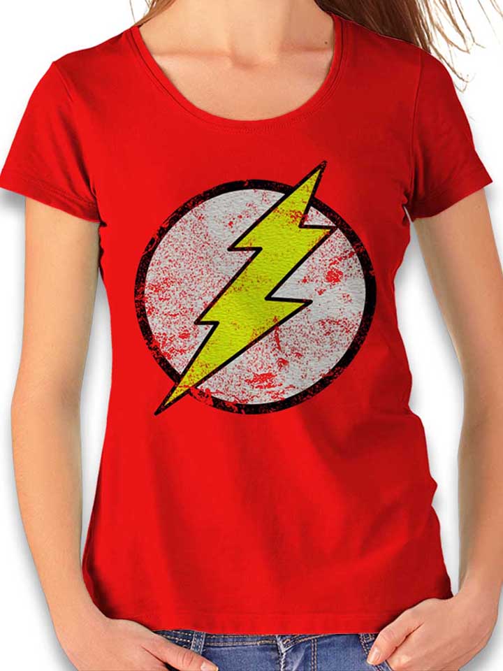 Flash Logo Vintage T-Shirt Donna rosso L