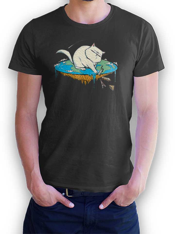 flat-earth-cat-t-shirt dunkelgrau 1