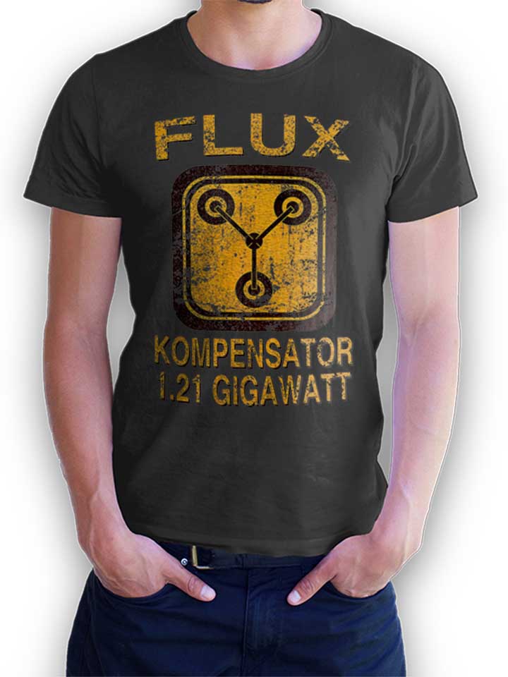 flux-kompensator-zurueck-in-die-zukunft-t-shirt dunkelgrau 1