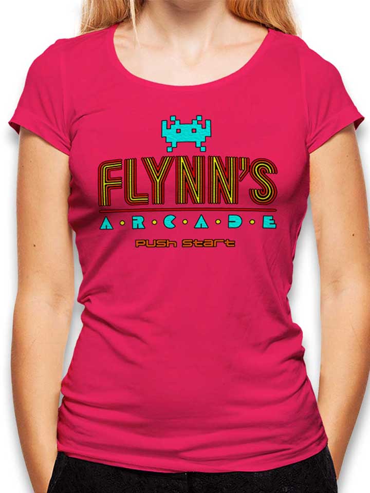flynns-arcade-damen-t-shirt fuchsia 1