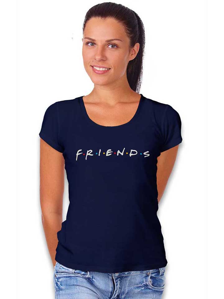 friends-logo-damen-t-shirt dunkelblau 2
