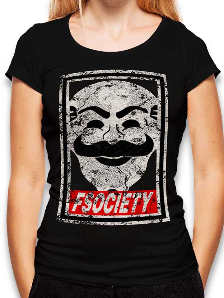 Fsociety Womens T-Shirt black L