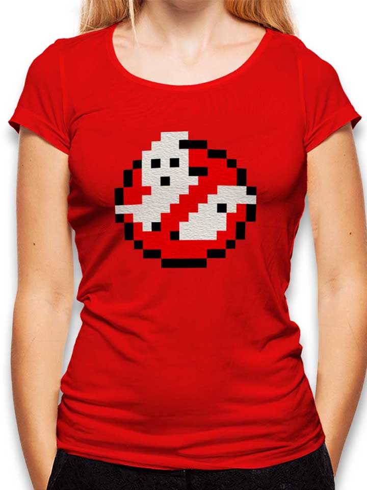 Ghostbusters Logo 8Bit Camiseta Mujer rojo XL