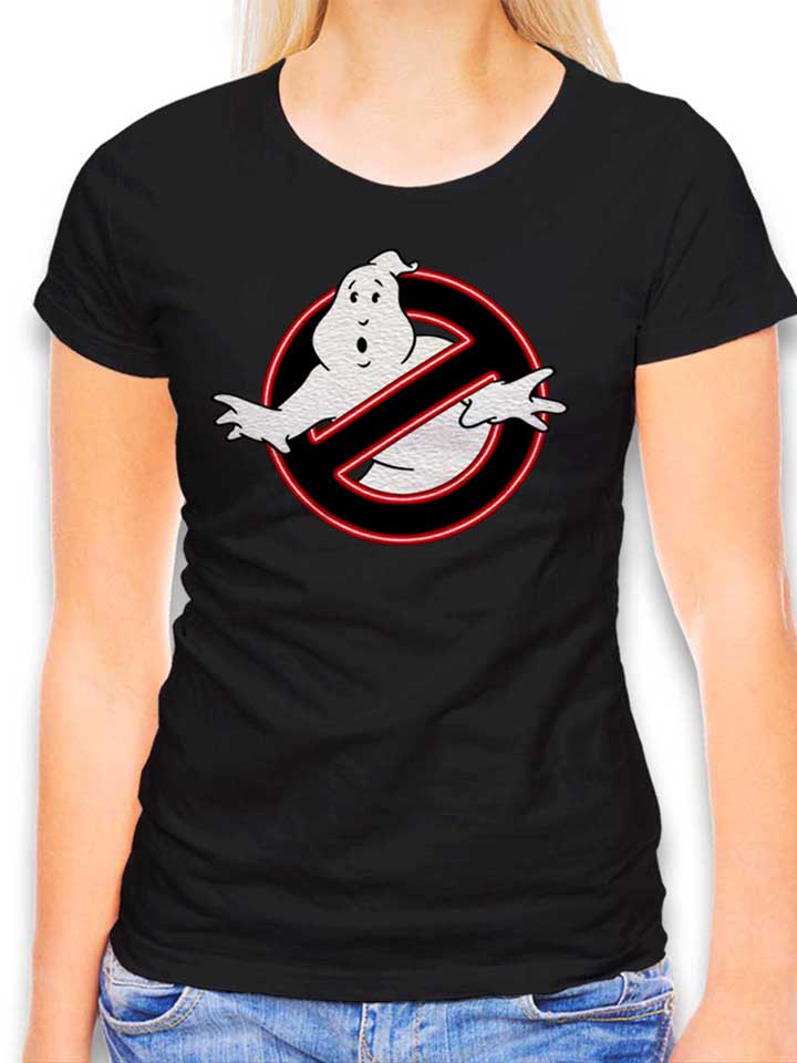 Ghostbusters Logo Neon Womens T-Shirt black XL