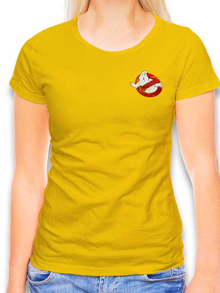 Ghostbusters Vintage Chest Print Womens T-Shirt yellow L