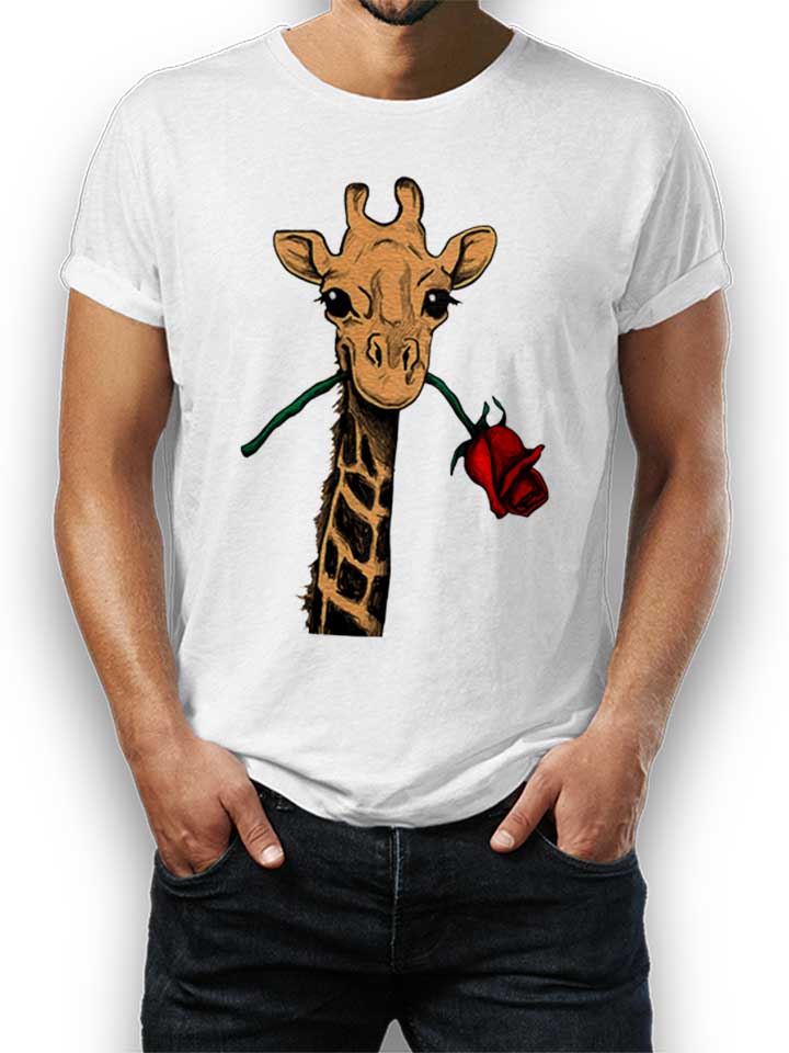 Giraffe Rose T-Shirt blanc M